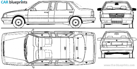 1989 Lancia Thema Limousine blueprint